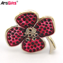 Atacado Personalizado Barato De Metal Em Massa Coreano Ímã Rhinestone Flor Broche Pin